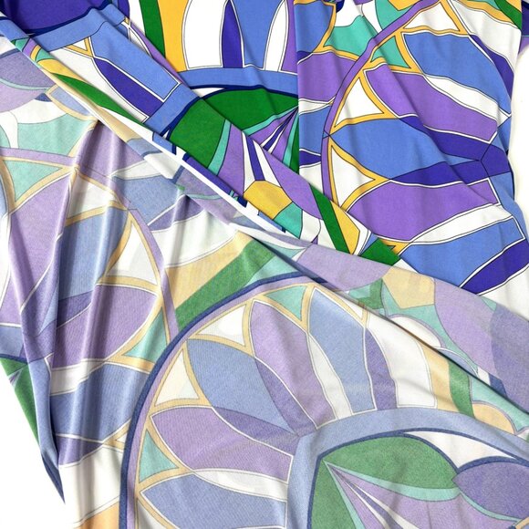 Zelouf Style Vintage Y2K Stretch Art Deco Fan Pattern Fabric 2 yards NOS - Picture 6 of 11